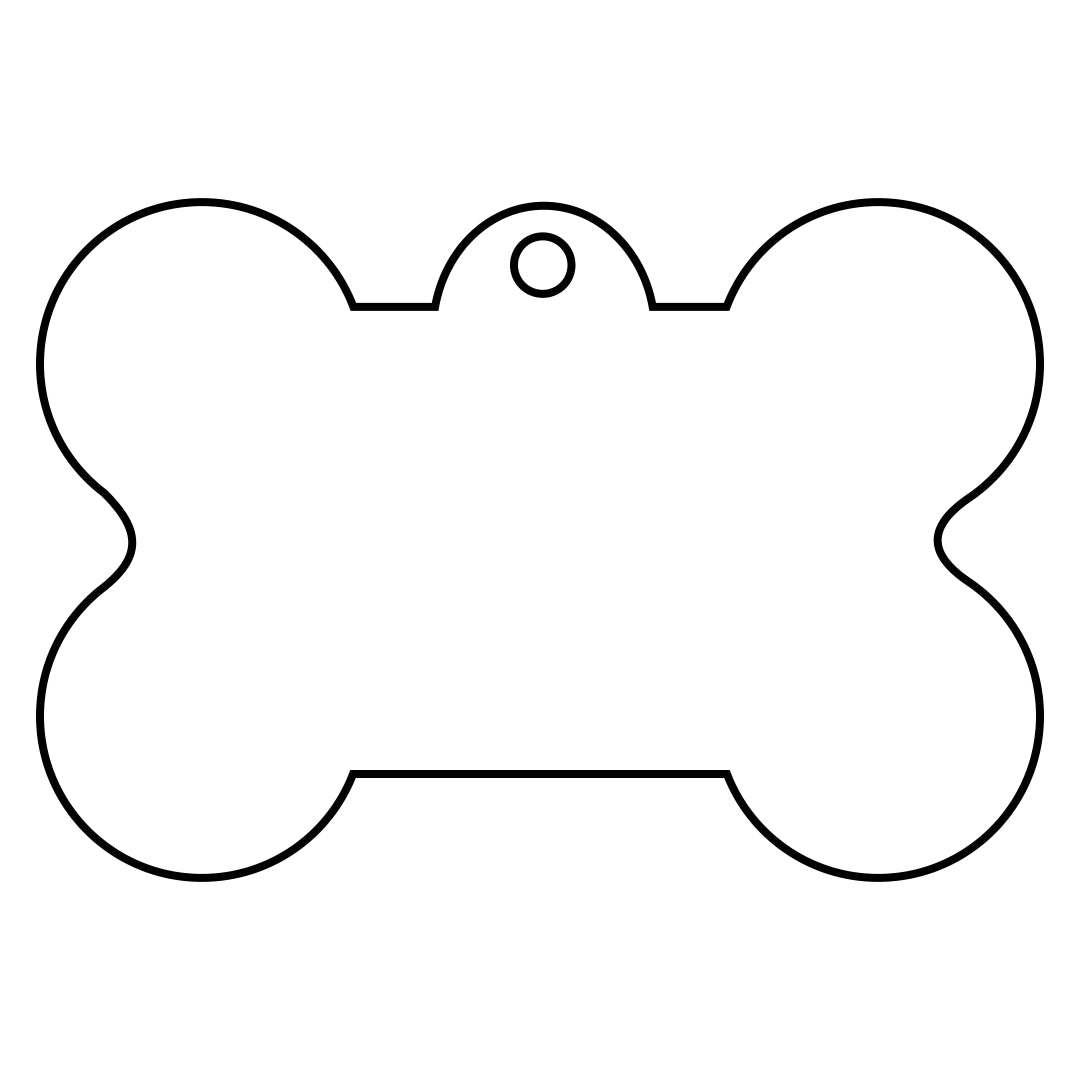 Laser engraved pet tag, bone shape.