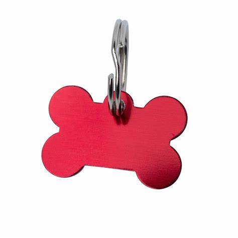 Laser engraved pet tag, bone shape.